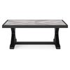 Ashley Tira 48" Outdoor Coffee Table, Tile Top, Black, Light Gray