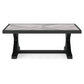 Tira 48 Inch Outdoor Coffee Table Tile Top Black Light Gray Finish By Casagear Home BM315959