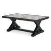 Ashley Tira 48" Outdoor Coffee Table, Tile Top, Black, Light Gray