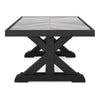 Tira 48 Inch Outdoor Coffee Table Tile Top Black Light Gray Finish By Casagear Home BM315959