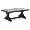 Ashley Tira 48" Outdoor Coffee Table, Tile Top, Black, Light Gray