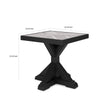 Tira 22 Inch Outdoor Side End Table Tile Top Black Light Gray Finish By Casagear Home BM315960