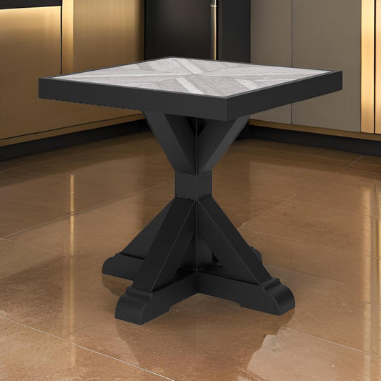 Ashley Tira 22" Outside Side End Table, Tile Top, Black, Gray