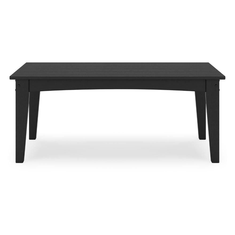 Ashley Fini 44’’ Outdoor Coffee Table Slatted Top Black Finish