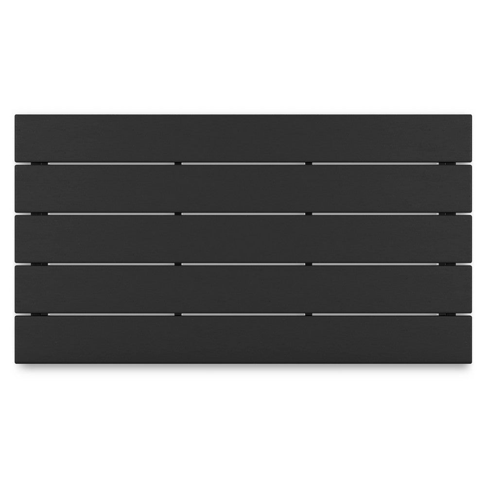 Ashley Fini 44" Outdoor Coffee Table, Slatted Top, Black Finish