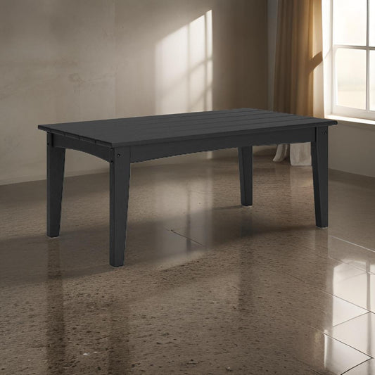 Ashley Fini 44" Outdoor Coffee Table, Slatted Top, Black Finish