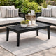 Ashley Fini 44" Outdoor Coffee Table, Slatted Top, Black Finish