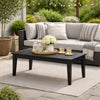Ashley Fini 44" Outdoor Coffee Table, Slatted Top, Black Finish