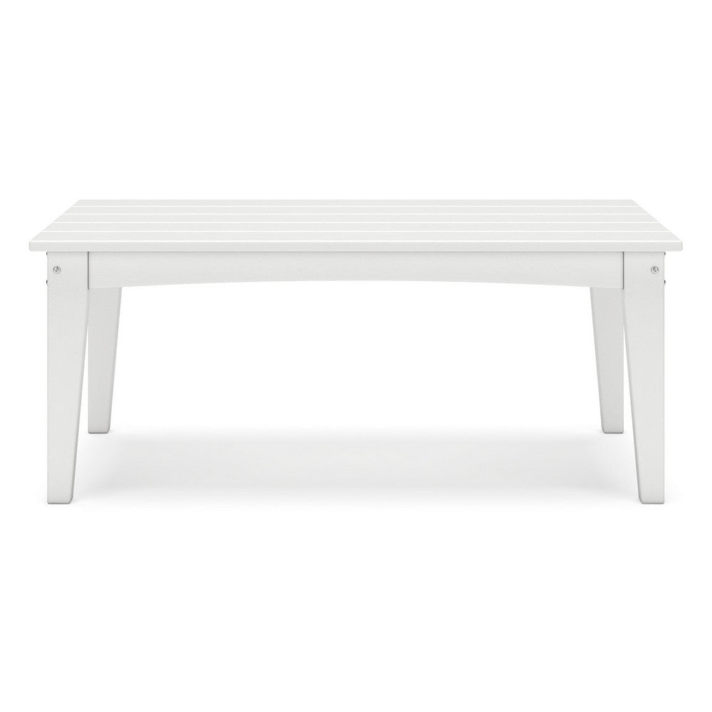 Ashley Fini 44’’ Outdoor Coffee Table Slatted Top White Finish
