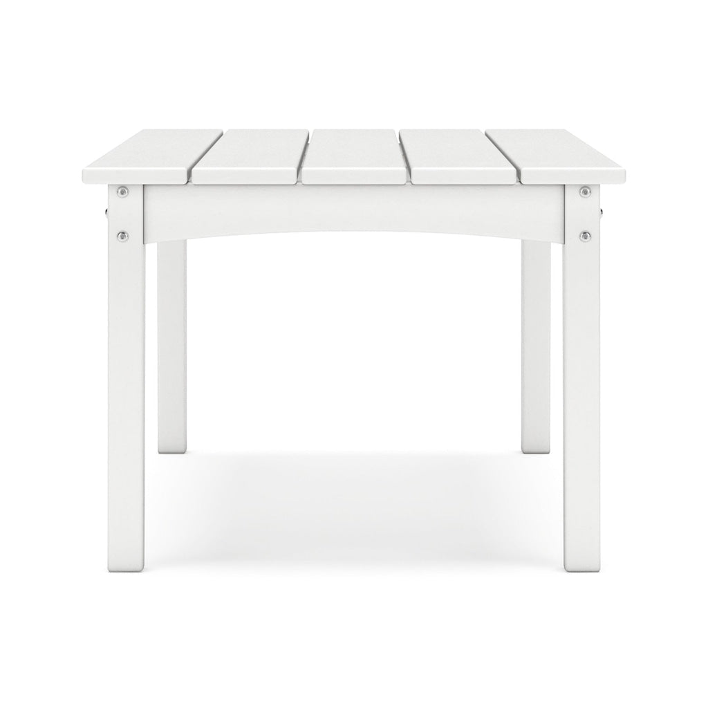 Fini 44 Inch Outdoor Coffee Table Slatted Top Modern Style White Finish By Casagear Home BM315962