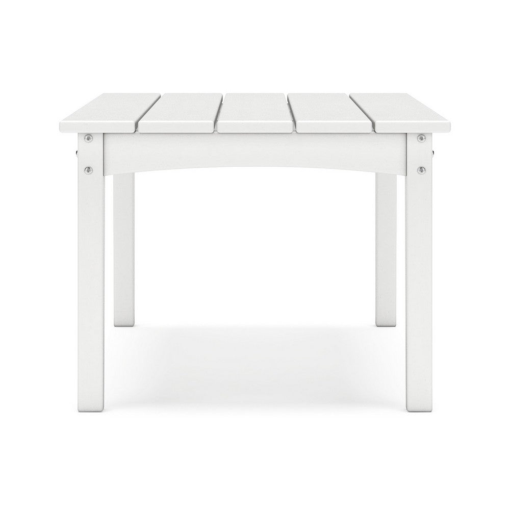 Ashley Fini 44" Outdoor Coffee Table, Slatted Top, White Finish