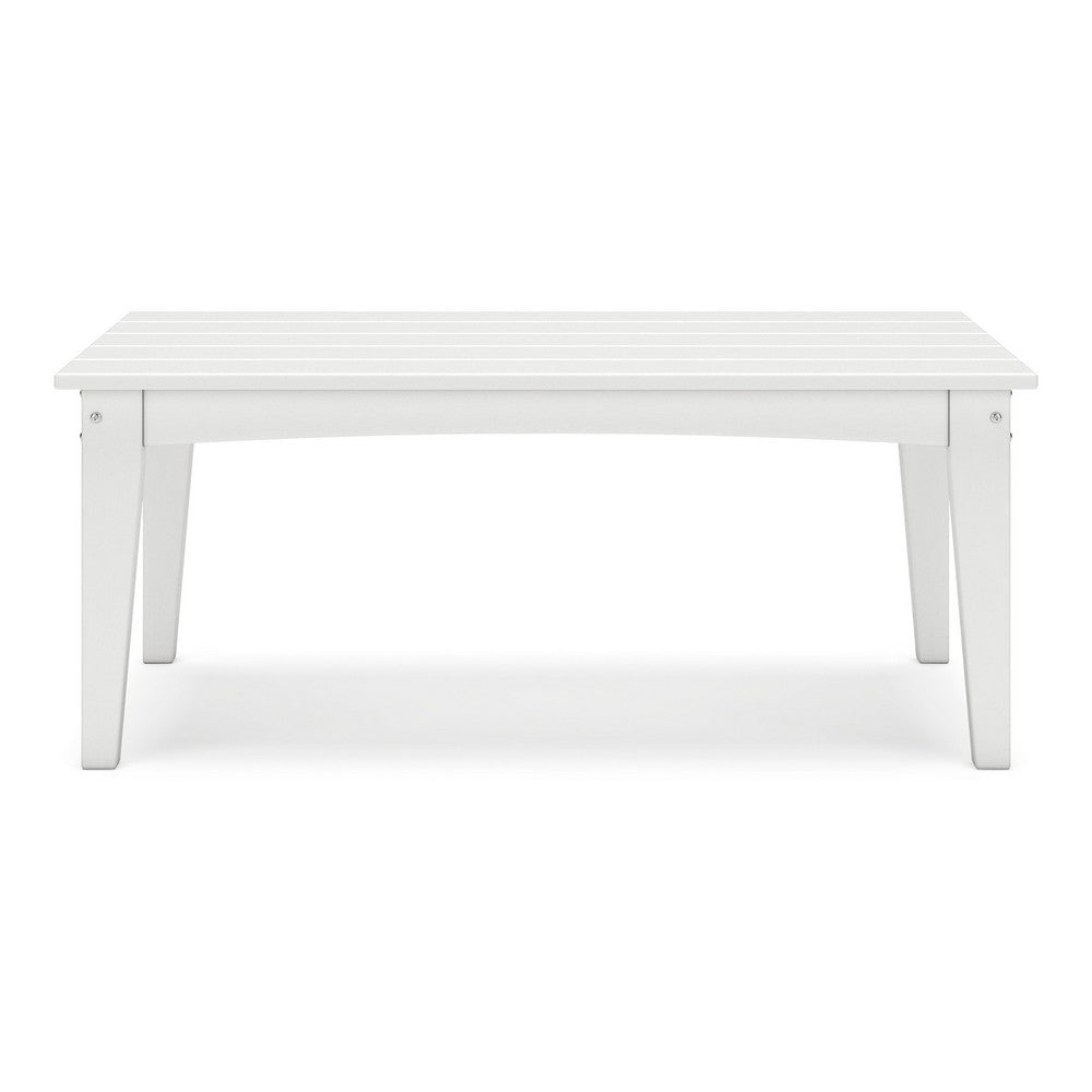 Ashley Fini 44’’ Outdoor Coffee Table Slatted Top White Finish