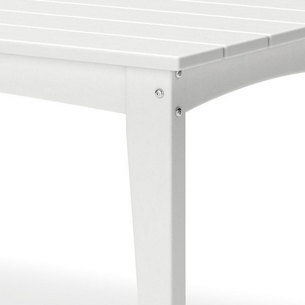 Ashley Fini 44" Outdoor Coffee Table, Slatted Top, White Finish