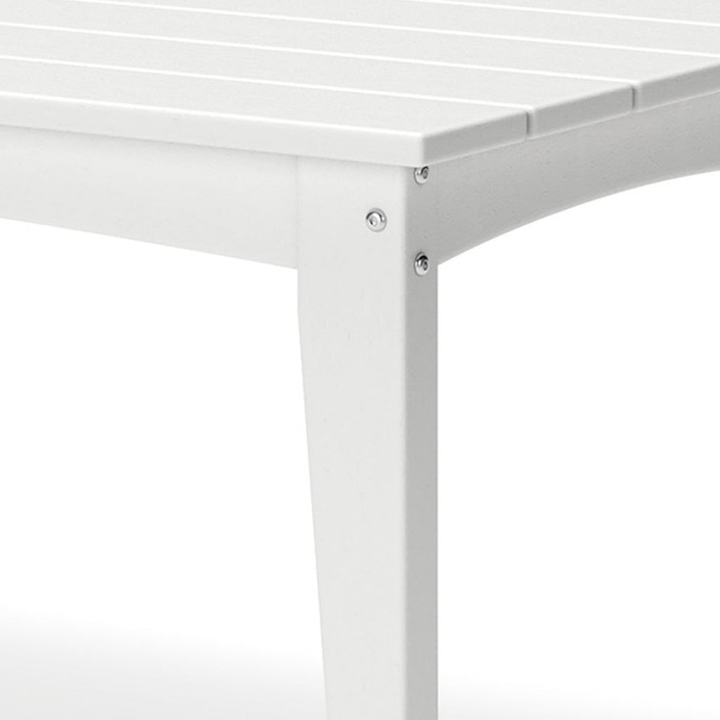 Fini 44 Inch Outdoor Coffee Table Slatted Top Modern Style White Finish By Casagear Home BM315962