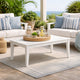 Ashley Fini 44" Outdoor Coffee Table, Slatted Top, White Finish