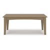 Ashley Fini 44" Outdoor Coffee Table, Slatted Top, Brown Finish