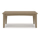 Ashley Fini 44" Outdoor Coffee Table, Slatted Top, Brown Finish