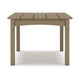 Ashley Fini 44" Outdoor Coffee Table, Slatted Top, Brown Finish