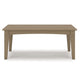 Ashley Fini 44" Outdoor Coffee Table, Slatted Top, Brown Finish
