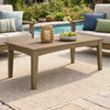 Ashley Fini 44" Outdoor Coffee Table, Slatted Top, Brown Finish