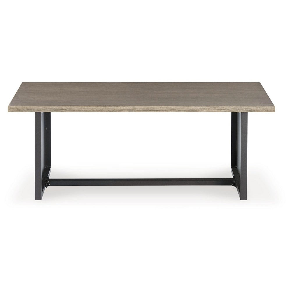 Ashley 38" Outdoor Side End Table, Rectangular Top, Modern Brown
