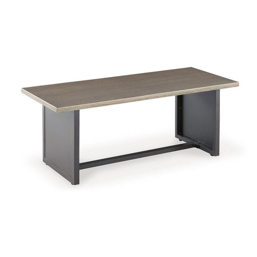 Ashley 38" Outdoor Side End Table, Rectangular Top, Modern Brown