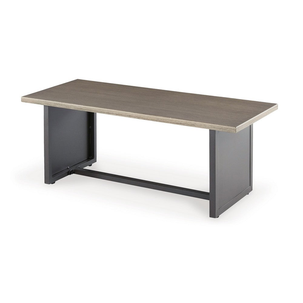 Ashley 38" Outdoor Side End Table, Rectangular Top, Modern Brown
