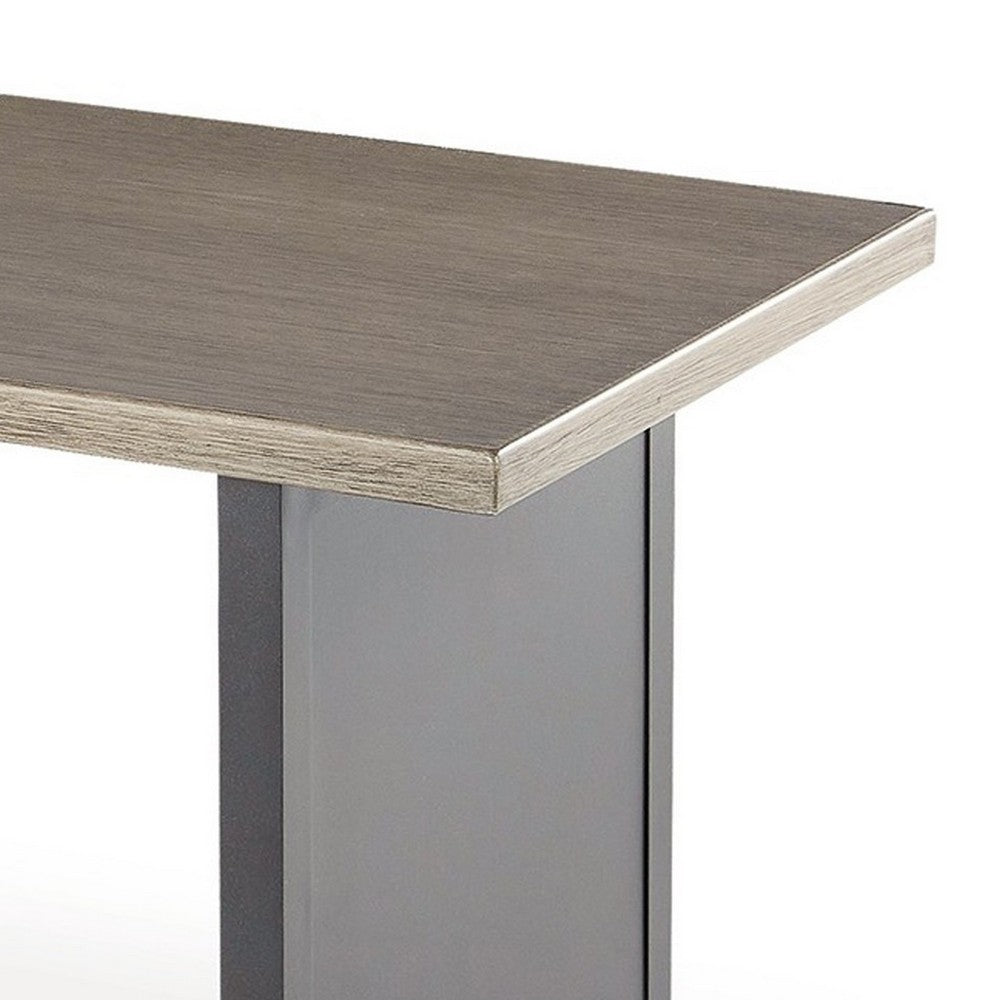 Ashley 38" Outdoor Side End Table, Rectangular Top, Modern Brown