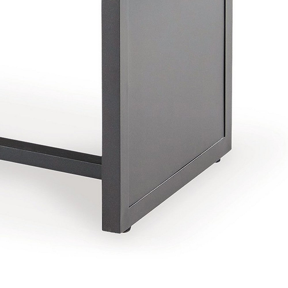 Ashley 38" Outdoor Side End Table, Rectangular Top, Modern Brown