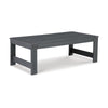 Wigo 48 Inch Outdoor Coffee Table, Slatted Top, Modern Style, Charcoal Gray By Casagear Home