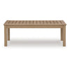 Ashley Karo 49 Inch Outdoor Coffee Table Slatted Natural Brown BM315970