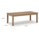 Ashley Karo 49 Inch Outdoor Coffee Table Slatted Natural Brown BM315970
