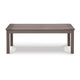 Ashley Karo 49 Inch Outdoor Coffee Table, Slatted Top, Modern Brown