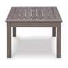 Ashley Karo 49 Inch Outdoor Coffee Table Slatted Top Modern Brown BM315972