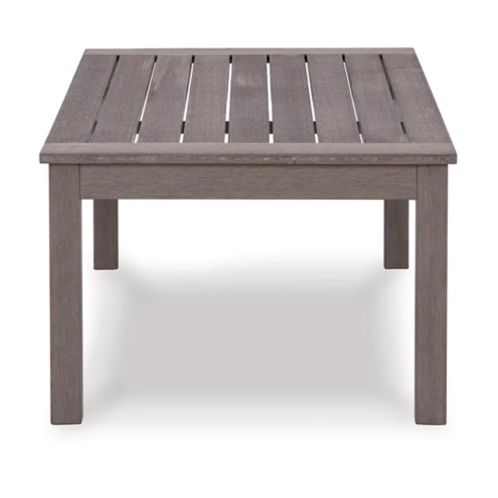 Ashley Karo 49 Inch Outdoor Coffee Table Slatted Top Modern Brown BM315972