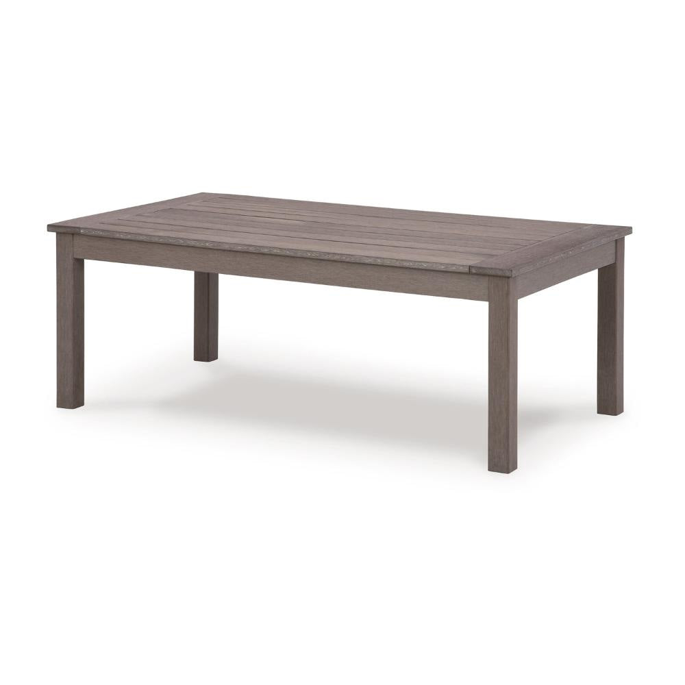 Ashley Karo 49 Inch Outdoor Coffee Table Slatted Top Modern Brown BM315972