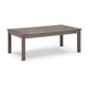 Ashley Karo 49 Inch Outdoor Coffee Table, Slatted Top, Modern Brown
