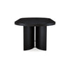 86 Inch Dining Table Oval Top Pedestal Base Curved Black Finish By Casagear Home BM315975