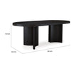 86 Inch Dining Table Oval Top Pedestal Base Curved Black Finish By Casagear Home BM315975