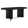 Ashley 86" Dining Table, Oval Top, Pedestal Base, Black Finish