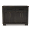 Ashley Sili 54’’ Dining Buffet Console 2 Cabinets Drawers Black BM315978