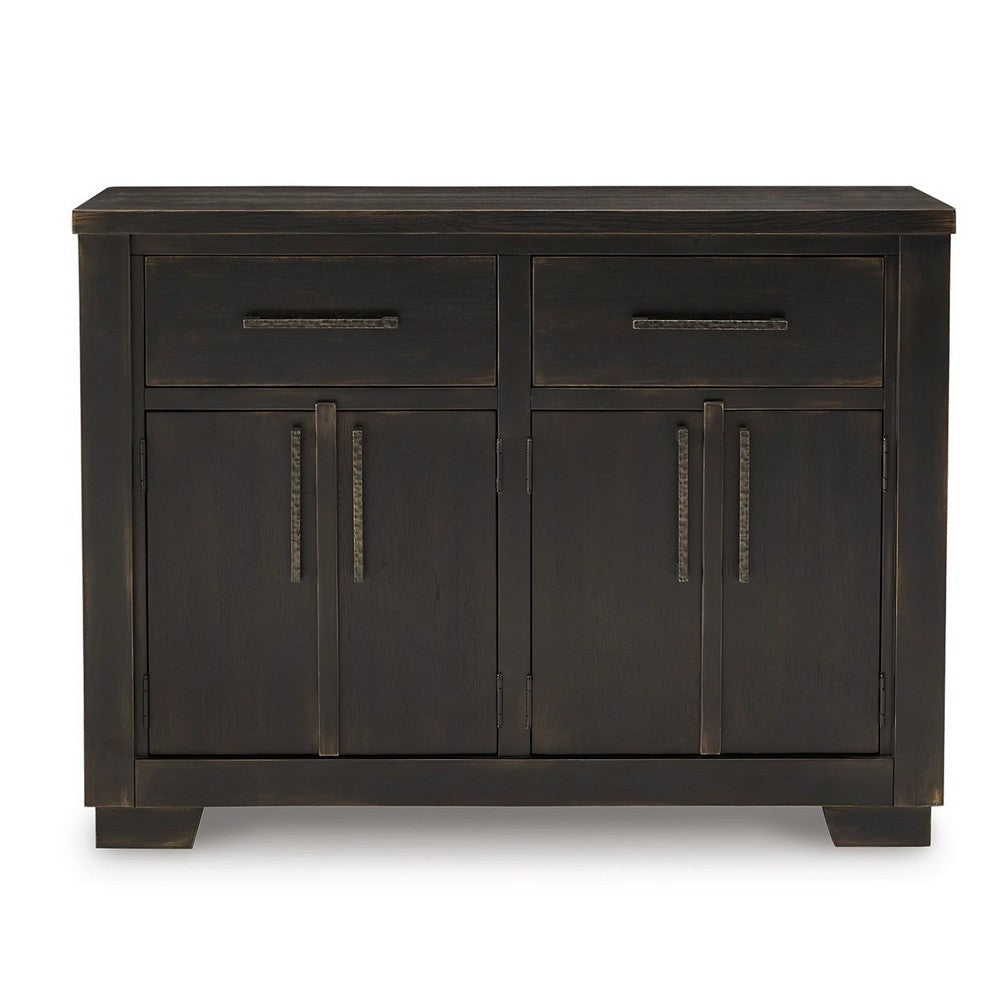 Ashley Sili 54’’ Dining Buffet Console 2 Cabinets Drawers Black BM315978