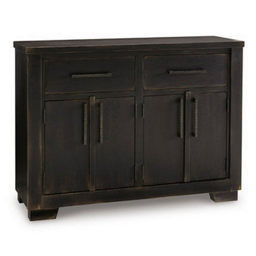 Ashley Sili 54" Dining Buffet Console, 2 Cabinets, Drawers, Black