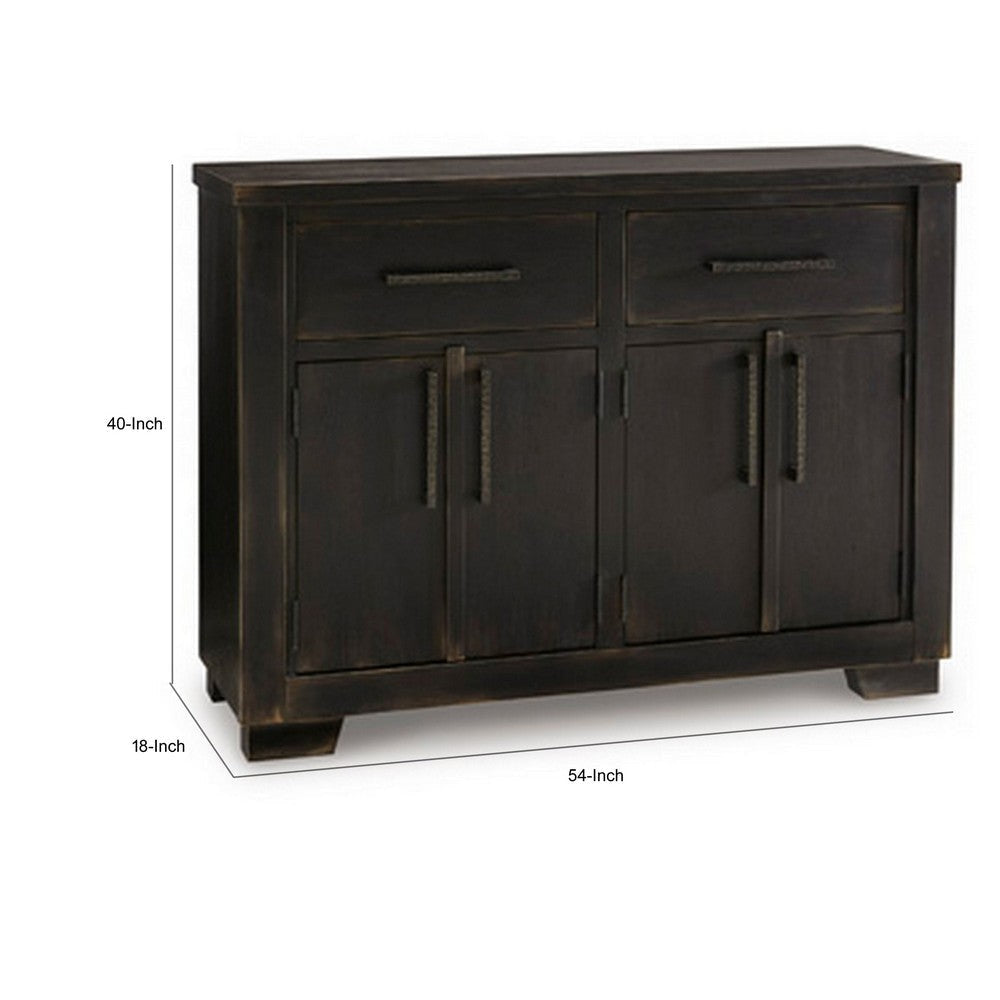 Ashley Sili 54’’ Dining Buffet Console 2 Cabinets Drawers Black BM315978