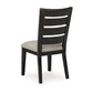 Sili 24 Inch Dining Chair Set of 2, Cushioned, Ladder Back, Black, Gray By Casagear Home