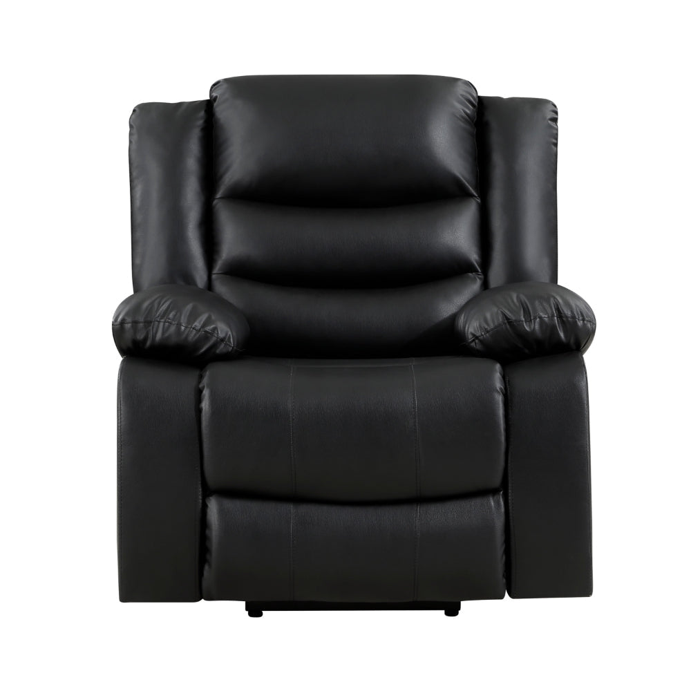 Carry 39 Inch Power Lift Recliner Chair Black Faux Leather Solid Wood By Casagear Home BM315997