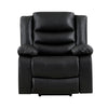 Carry 39 Inch Power Lift Recliner Chair Black Faux Leather Solid Wood By Casagear Home BM315997