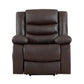 Carry 39 Inch Power Lift Recliner Chair Solid Wood Dark Brown Faux Leather By Casagear Home BM315998