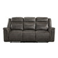 Flora 89 Inch Dual Manual Recliner Sofa Drop Down Table Brown Microfiber By Casagear Home BM316002