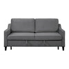 Katy 72 Inch Sleeper Sofa Convertible Pull Out Bed Solid Wood Gray Velvet By Casagear Home BM316003